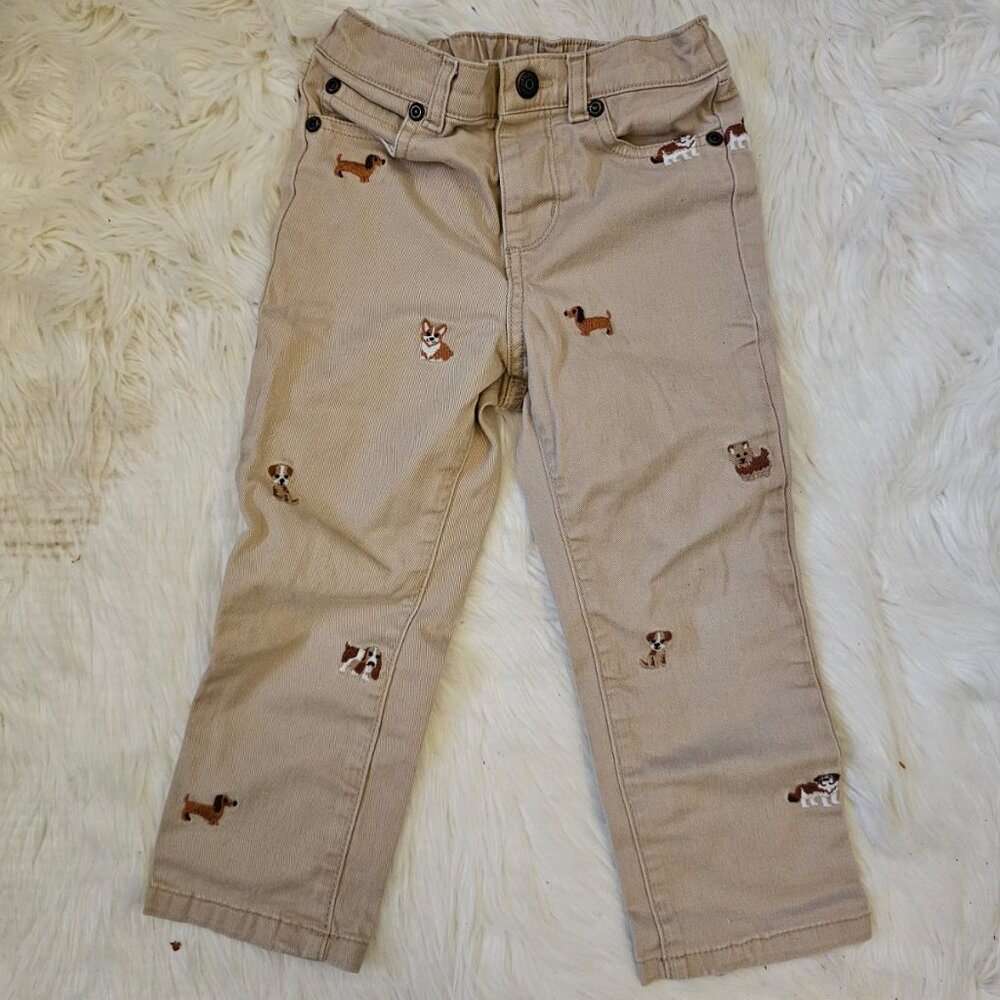 Gymboree Pants – Tan Pups Design, Size 3T